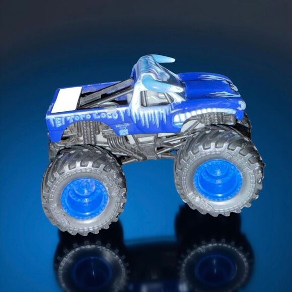 Monster Jam Truck El Toro Loco Blue Ice Exclusive Hot Wheels Mattel 1:64 A34 - Picture 9 of 10